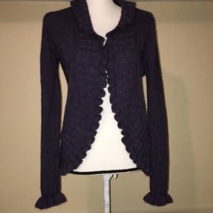 Elisabetta Collection Open Front Wool Blend Cardigan
